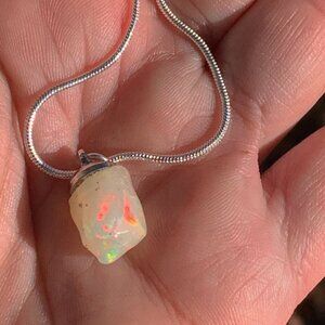 Natural White (Angel) Opal Necklace